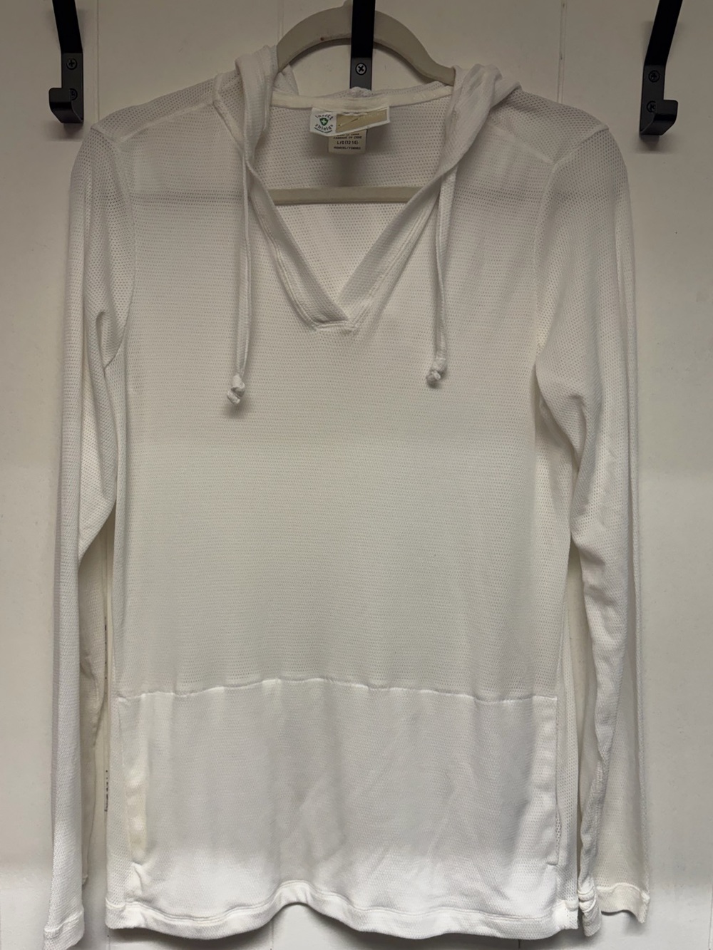 ExOfficio White Mesh Pullover Hoodie – Insect Shield - Size Large